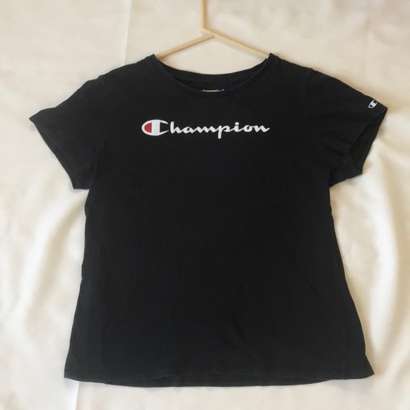 Champion Tops - BLACK CHAMPION T SHIRT ( WOMENS MEDIUM/ LARGE )
